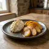 Pommes caramélisées et crème acidulée au citron