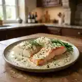 Duo de poissons en sauce onctueuse aux herbes fraîches