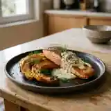 Duo gourmand de pâtisson et saumon frais