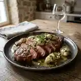 Entrecôte grillée aux huîtres fraîches pour le Nouvel An