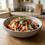 Entrée colorée et fraîche aux légumes croquants