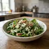 Entrée fraîche au roquefort et noix, salade gourmande