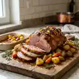 Épaule d'agneau rôtie au romarin et ses légumes fondants
