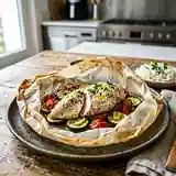 Escalope de poulet en papillote savoureuse et légère