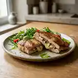 Escalope de veau farcie au jambon de Parme et mozzarella fondante