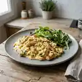 Escalopes de dinde en brouillade d'œufs crémeuse