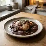Escalopes de dinde fondantes au vin rouge, sauce gourmande