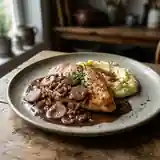 Escalopes de dinde fondantes aux radis noirs et sauce au porto