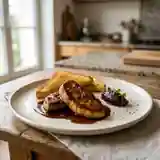 Escalopes de foie gras de canard poêlées à la sauce berabeka