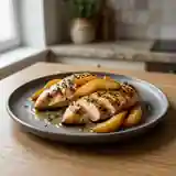 Escalopes de Poulet Grillées aux Poires Caramélisées