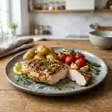 Escalopes de poulet marinées aux herbes fraîches et citron