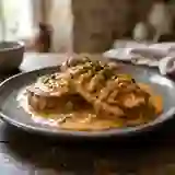 Escalopes de veau, crème onctueuse au paprika