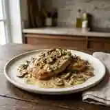 Escalopes de veau crémeuses aux œufs et champignons savoureux