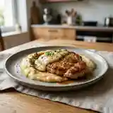 Escalopes de veau fondantes accompagnées d'une purée d'oignons onctueuse