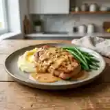 Escalopes de veau fondantes au Maroilles et à la bière Kriek
