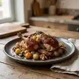 Faisan fondant aux raisins et éclats de noix