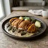 Faisan Rôti au Foie Gras, Sauce aux Morilles