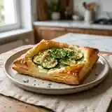 Feuilleté croustillant courgette et fromage frais
