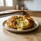 Feuilleté fondant au camembert et kiwis frais