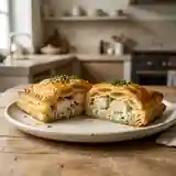 Feuilleté gourmand au flétan et aux herbes fraîches