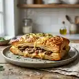 Feuilleté gourmand au jambon et champignons