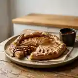 Feuilleté gourmand aux poires, cannelle et sauce chocolat chaud