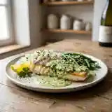 Filet de Colin à la Sauce Persil Fraîche et Crémeuse