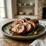 Filet mignon de porc caramélisé au miel et aux épices