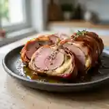 Filet mignon de porc fondant à la tomme et jambon cru