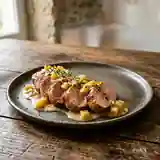 Filet mignon de porc sauce aux pommes fondante