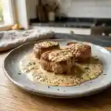 Filet mignon de veau fondant à la crème et aux graines de moutarde