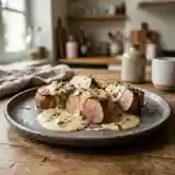 Filet mignon fondant au roquefort et sauce au Porto