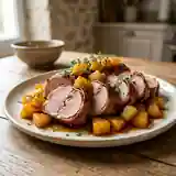 Filet mignon laqué à l'ananas et lard fumé