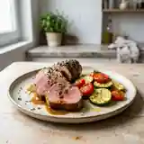 Filet mignon rôti aux herbes fraîches, plat léger et savoureux d'été