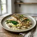 Filets de bar délicats au beurre blanc aux huîtres et Champagne