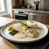 Filets de cabillaud fondants à la vanille, sauce onctueuse