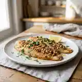Filets de limande croustillants aux noisettes et citron