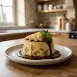 Flan aux poires onctueux avec sauce au chocolat fondante