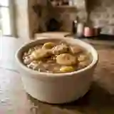 Flan fondant tapioca, banane et lait de coco