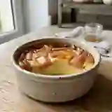 Flan onctueux rhubarbe et caramel blond