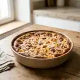 Flognarde gourmande au melon, raisins et amandes