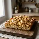 Focaccia moelleuse aux oignons caramélisés