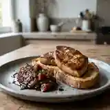 Foie gras maison accompagné de sa confiture d'oignons et figues