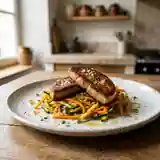 Foie gras poêlé et sa julienne