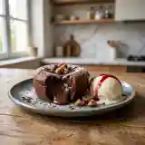 Fondant gourmand à la crème de marrons et chocolat noir