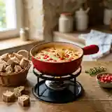 Fondue au fromage onctueuse aux tomates fraîches