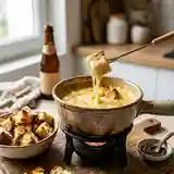 Fondue savoureuse au cheddar et gueuze des Marolles