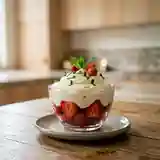 Fraises fraîches à la mousse légère de fromage blanc