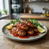 Fricadelles maison à la sauce piquante relevée