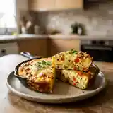 Frittata savoureuse aux légumes et fromage